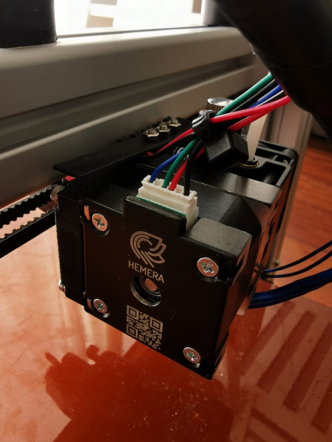 de E3D hemera gemount aan de Felix 3D printer